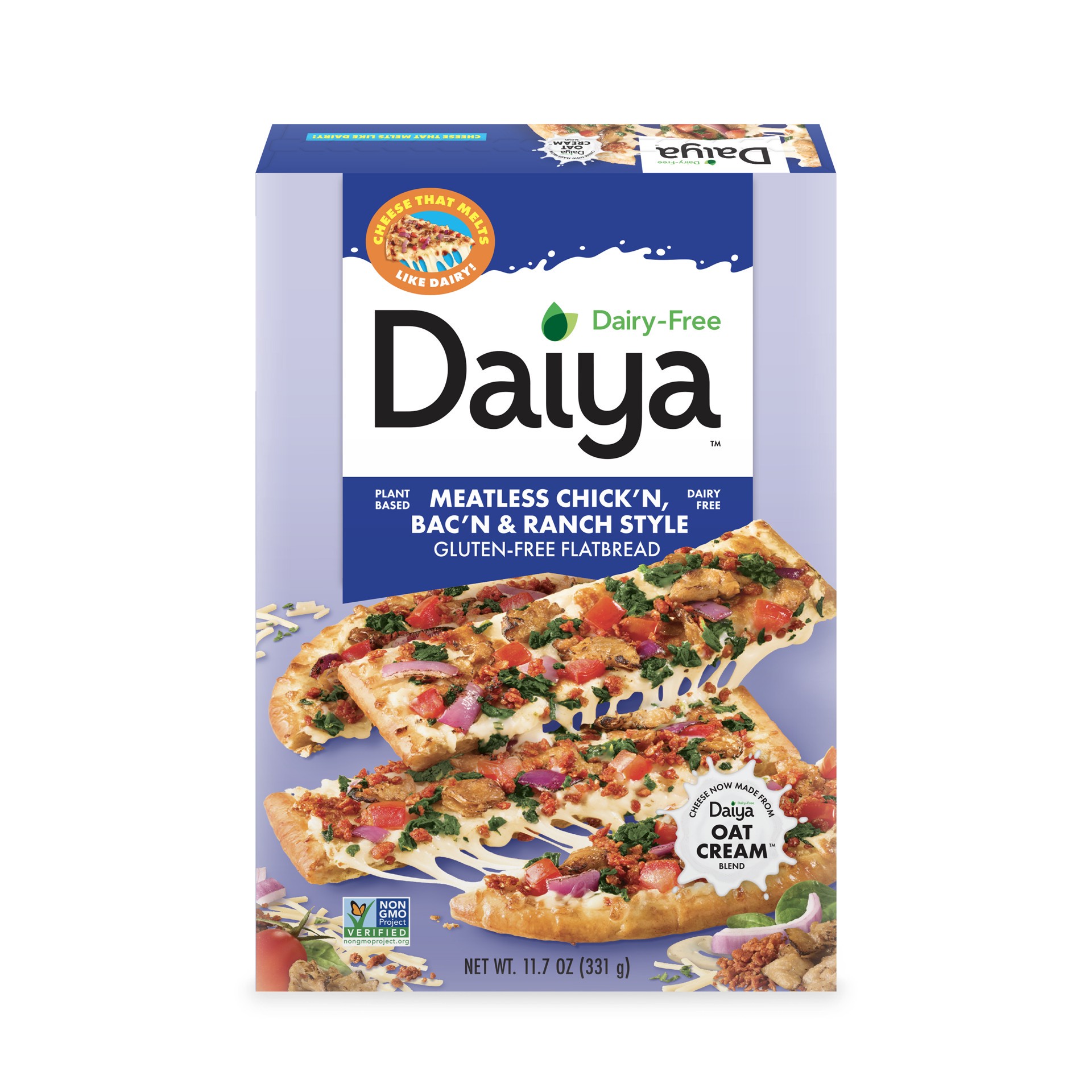 slide 1 of 2, Daiya Dairy Free Gluten Free Meatless Chick'n, Bac'n & Ranch Style Flatbread Pizza - 11.7 oz, 11.7 oz