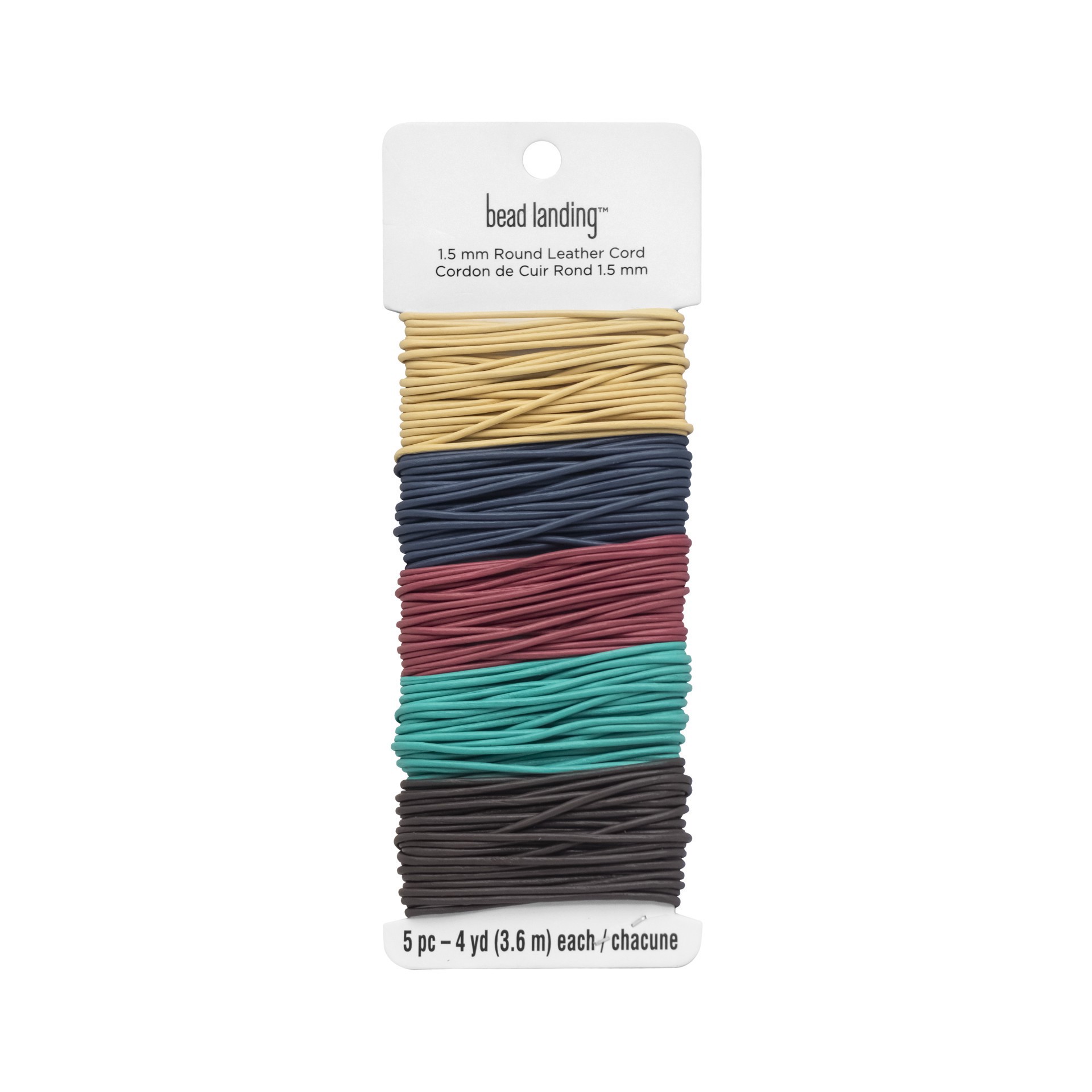 slide 4 of 4, 1.5mm Light Round Leather Cord Assortment By Bead Landing, 1.5mm