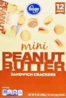 slide 1 of 1, Kroger Mini Peanut Butter Sandwich Crackers, 12 ct; 1 oz