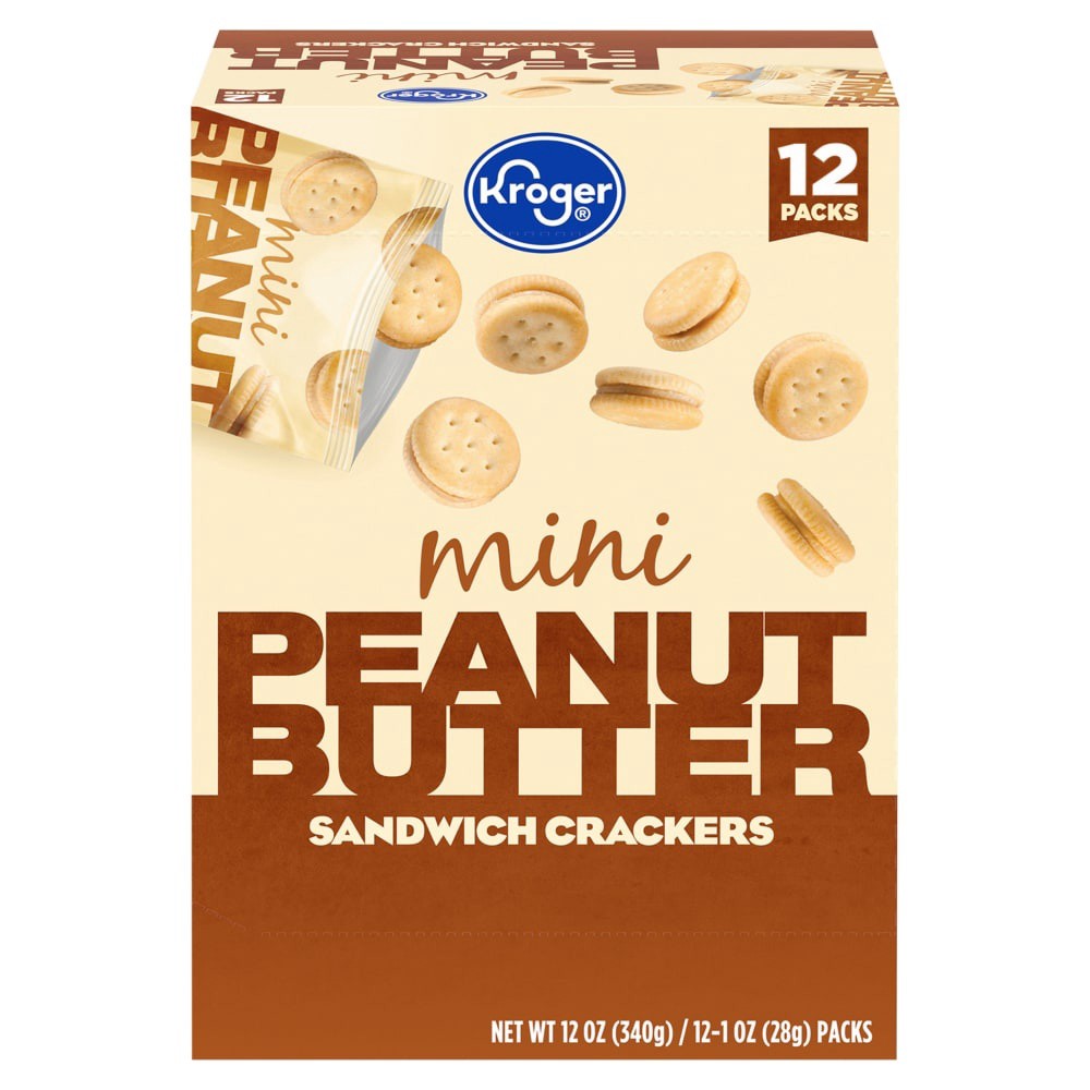 slide 1 of 6, Kroger Mini Peanut Butter Sandwich Crackers, 12 ct; 1 oz