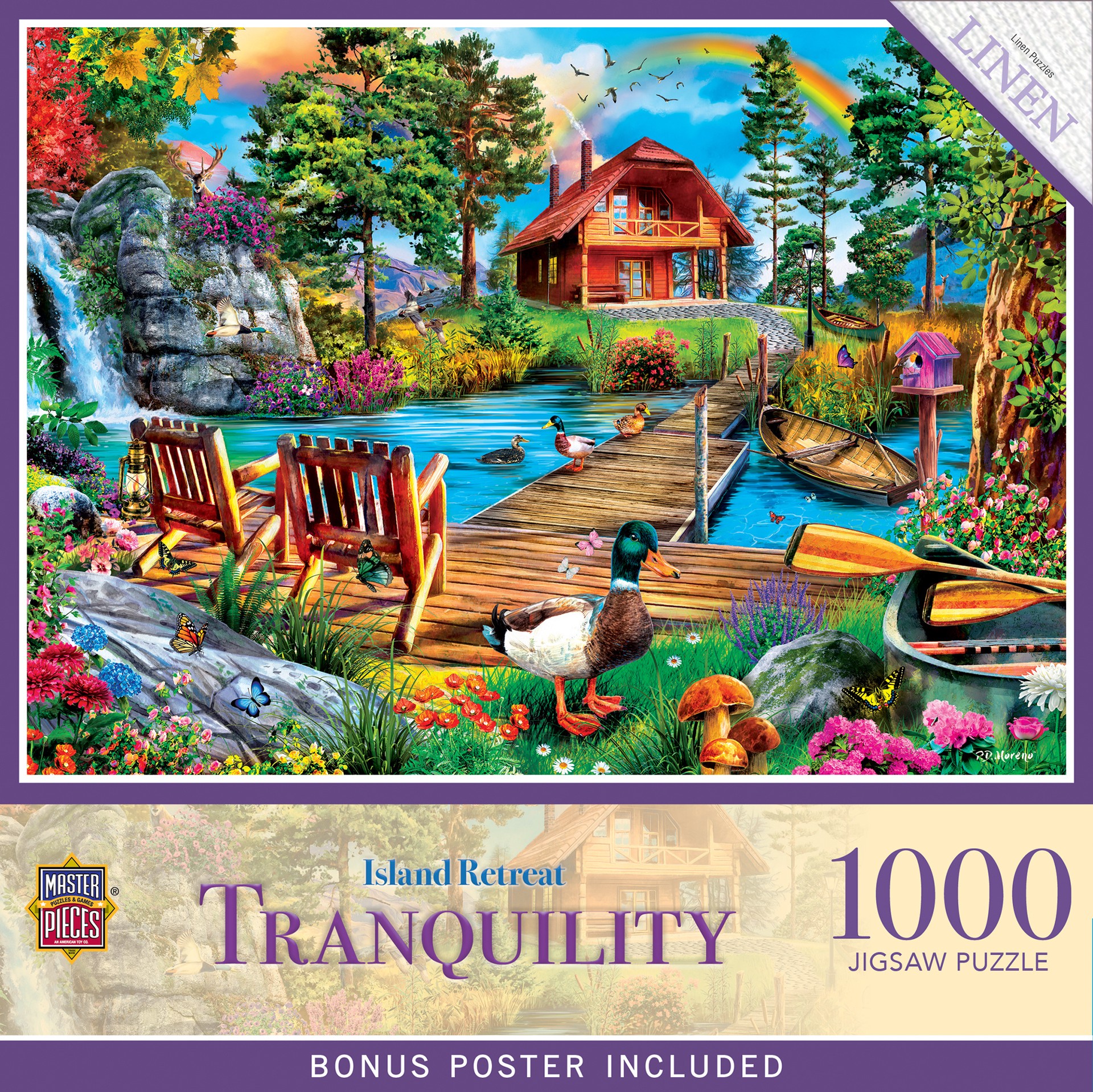 slide 1 of 7, Masterpieces Tranquility Island Cottage Jigsaw Puzzle, 1000 pc, 1000 ct