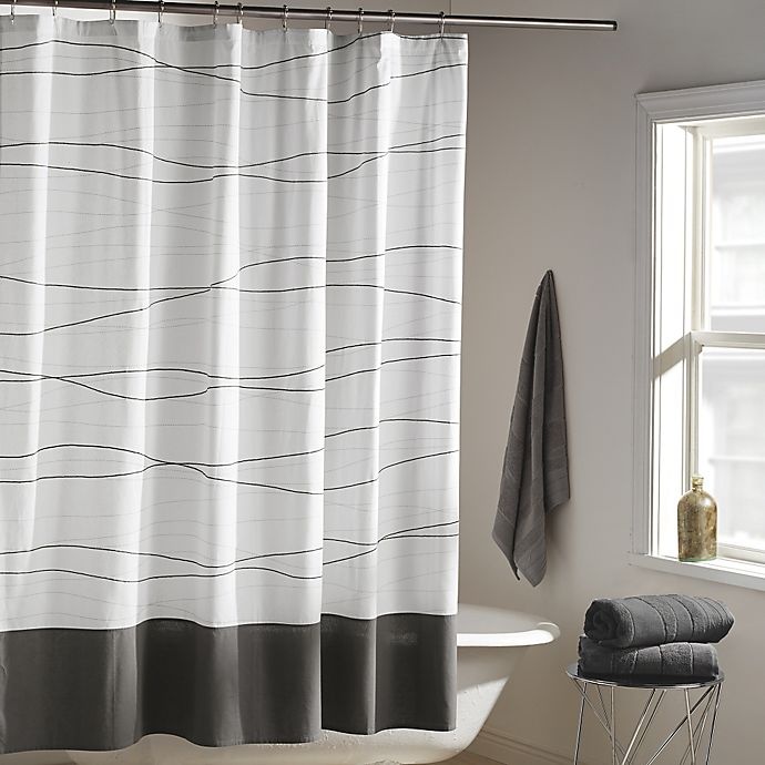 slide 1 of 1, DKNY Wavelength Shower Curtain - Grey, 1 ct