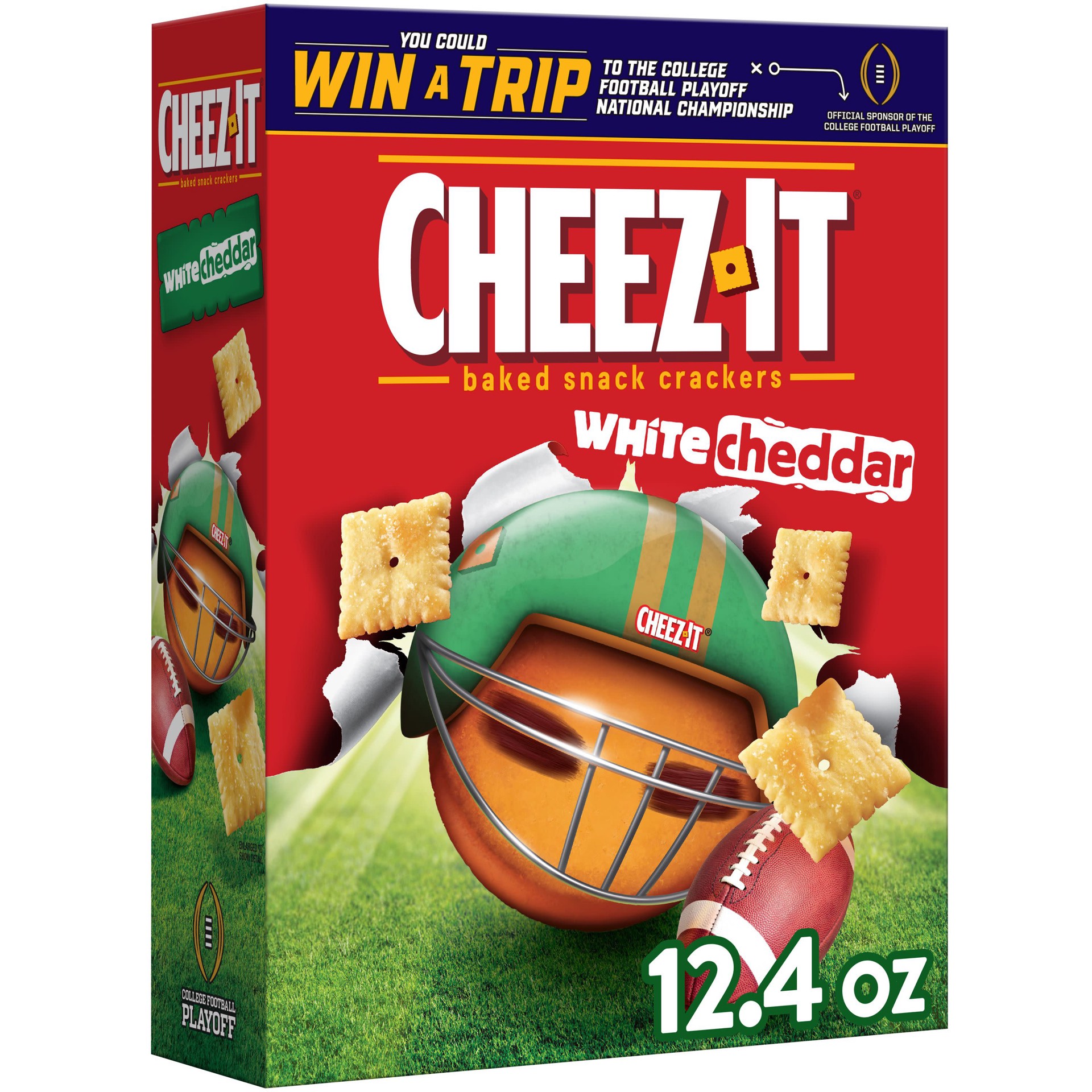 slide 1 of 5, Cheez-It Cheese Crackers, Baked Snack Crackers, Lunch Snacks, White Cheddar, 12.4oz Box, 1 Box, 12.4 oz