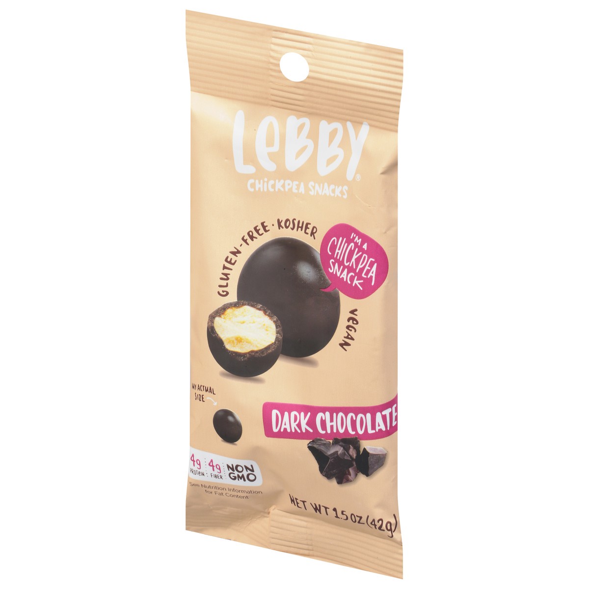 slide 5 of 9, Lebby Dark Chocolate Chickpea Snacks 1.5 oz, 1.5 oz