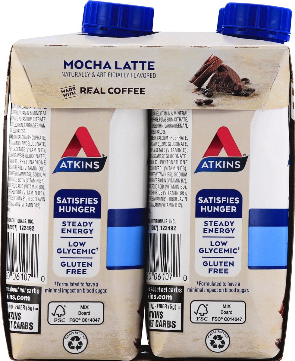 slide 3 of 12, Atkins Protein Shake - Mocha Latte, 4 ct; 11 fl oz