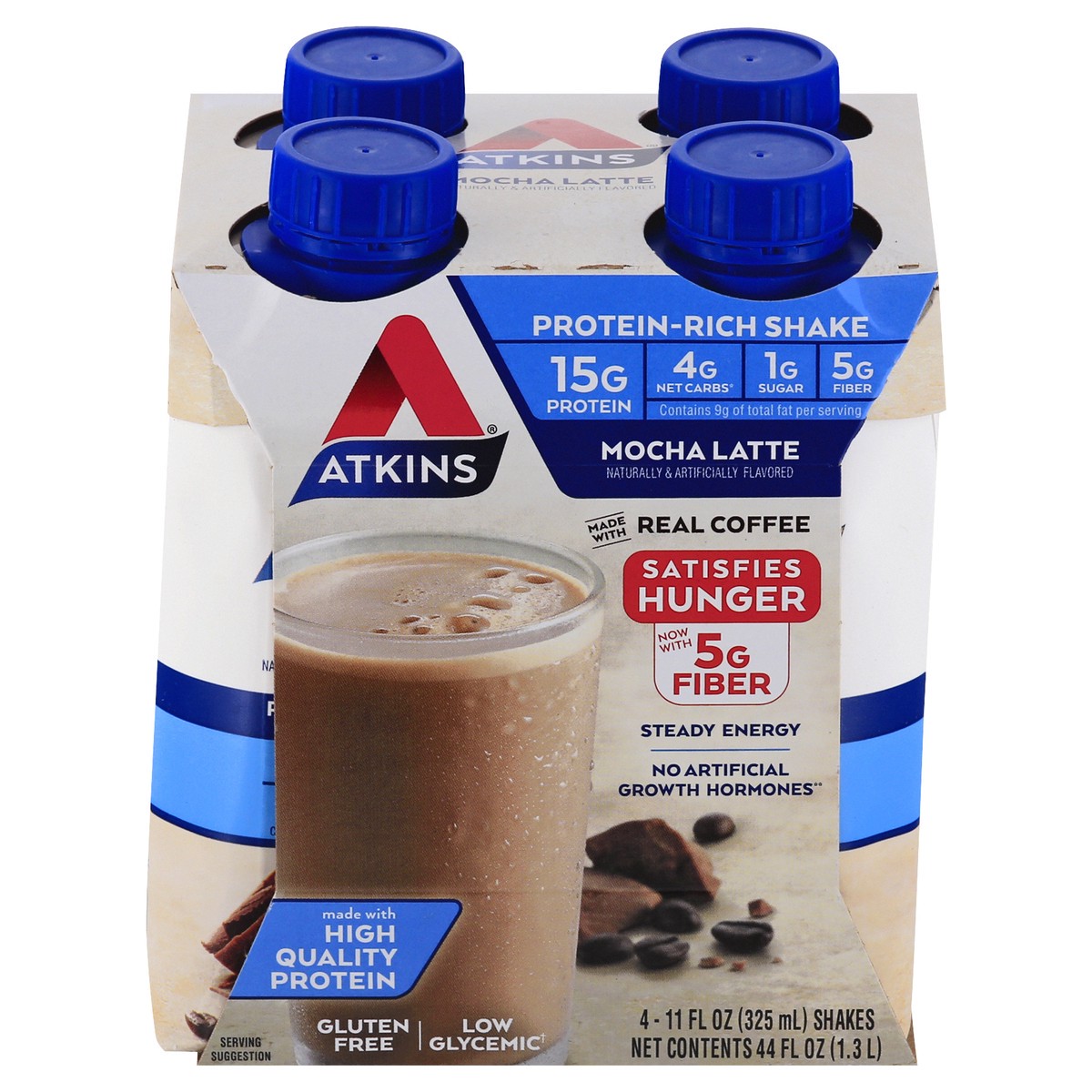slide 1 of 12, Atkins Protein Shake - Mocha Latte, 4 ct; 11 fl oz