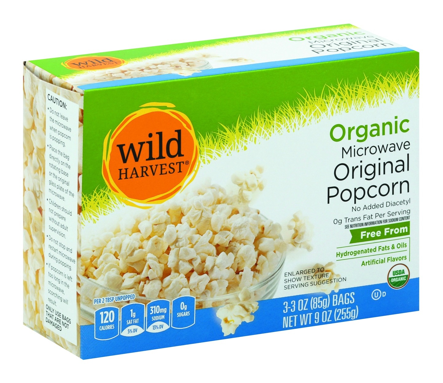 slide 1 of 1, Wild Harvest Organic Microwave Popcorn, 9 oz