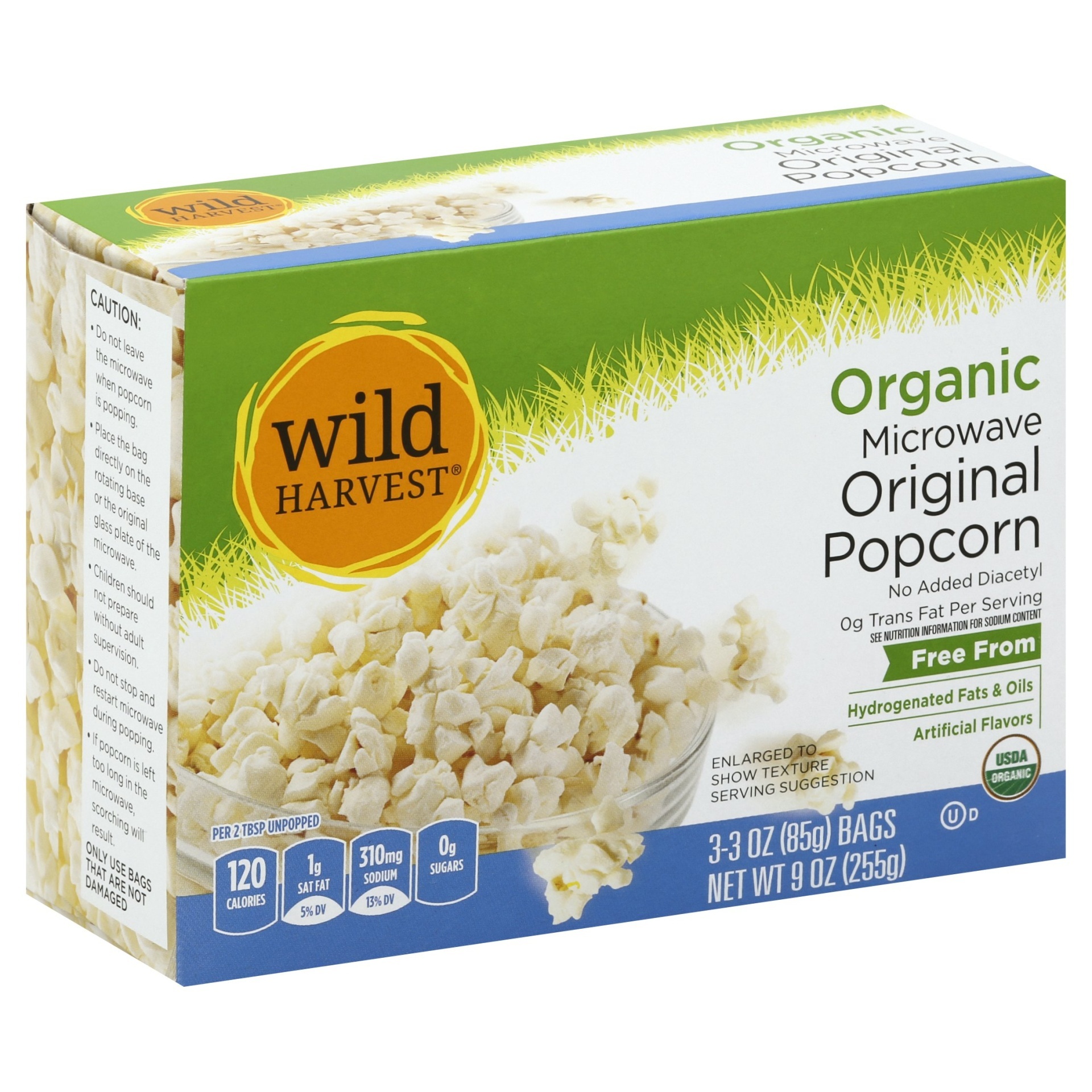 slide 1 of 1, Wild Harvest Organic Microwave Popcorn, 9 oz