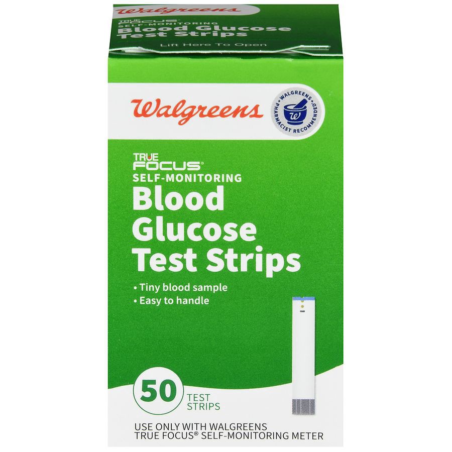 slide 1 of 5, Walgreens True Focus Self Monitoring Blood Glucose Test Strips, 50 ct