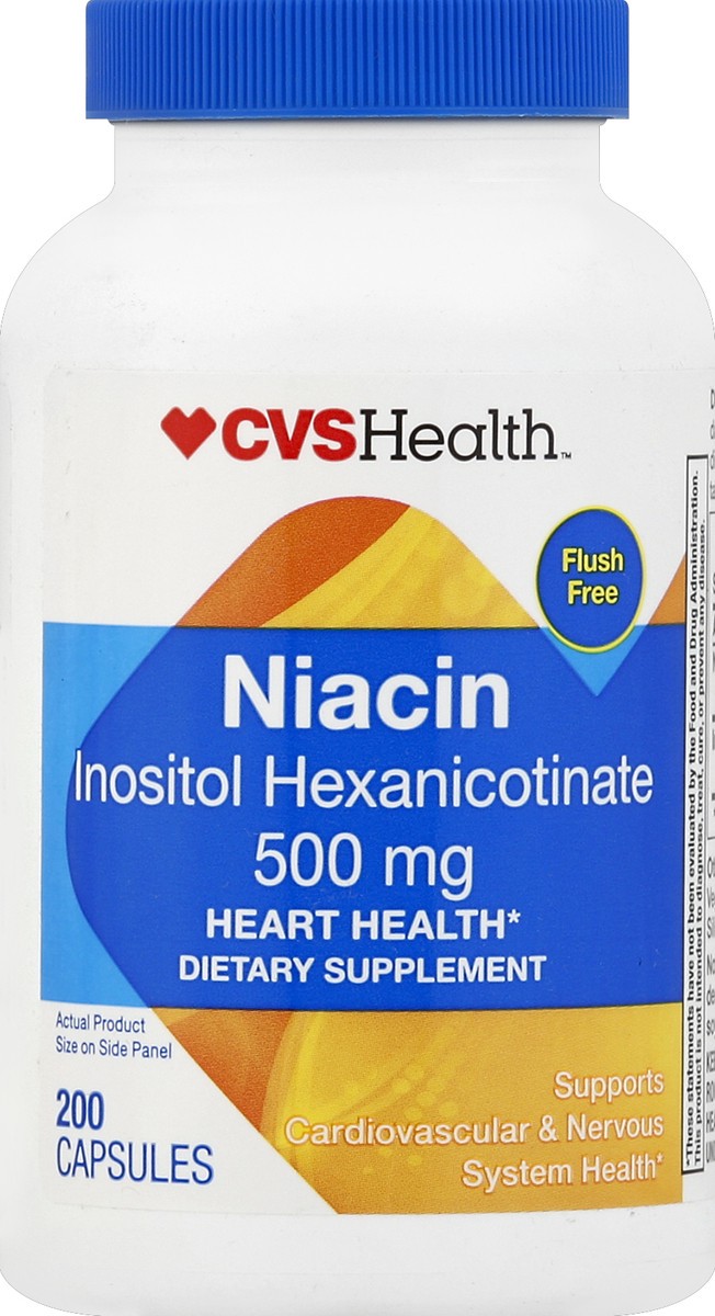 slide 2 of 2, CVS Health Flush Free Niacin Capsules 500mg, 200ct, 200 ct