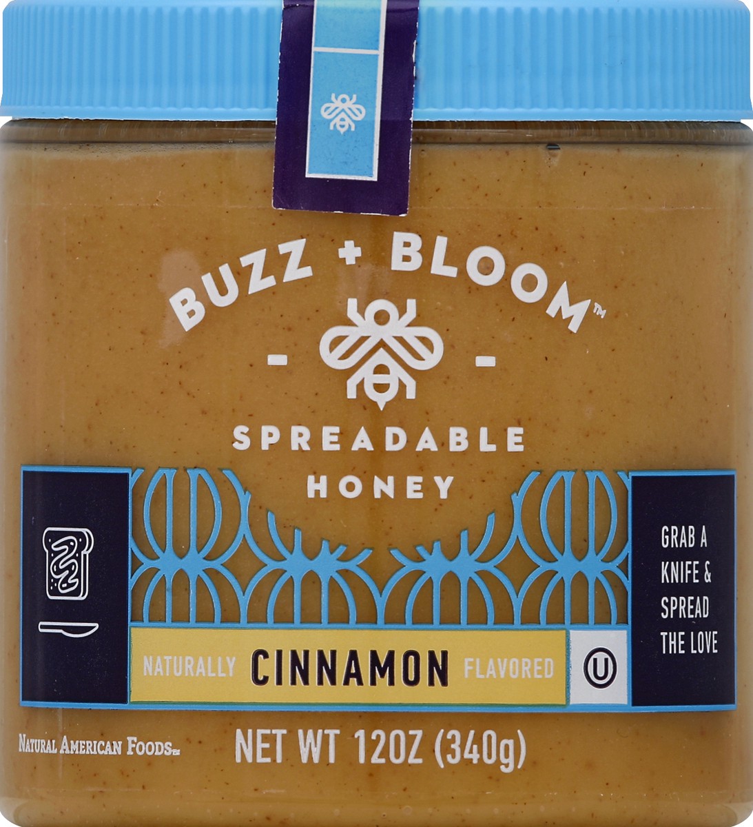 slide 2 of 2, Buzz + Bloom Honey with Cinnamon Flavor Creamy Spread, 12 oz