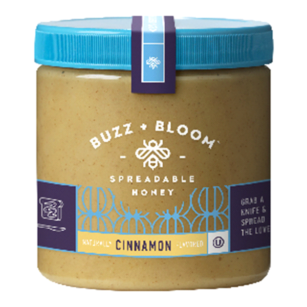 slide 1 of 2, Buzz + Bloom Honey with Cinnamon Flavor Creamy Spread, 12 oz