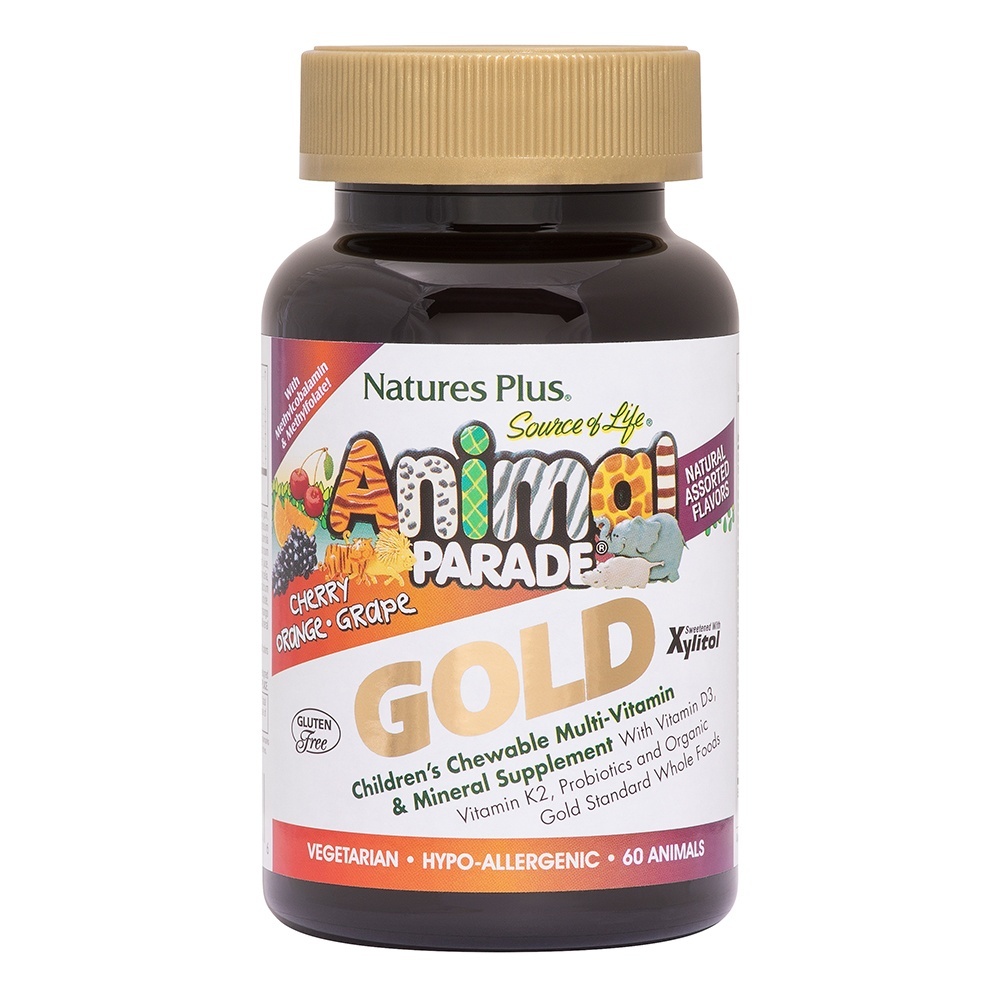 slide 1 of 1, Nature's Plus Animal Parade Gold Childrens Chewable Multivitamin, Assorted Flavors, 60 ct