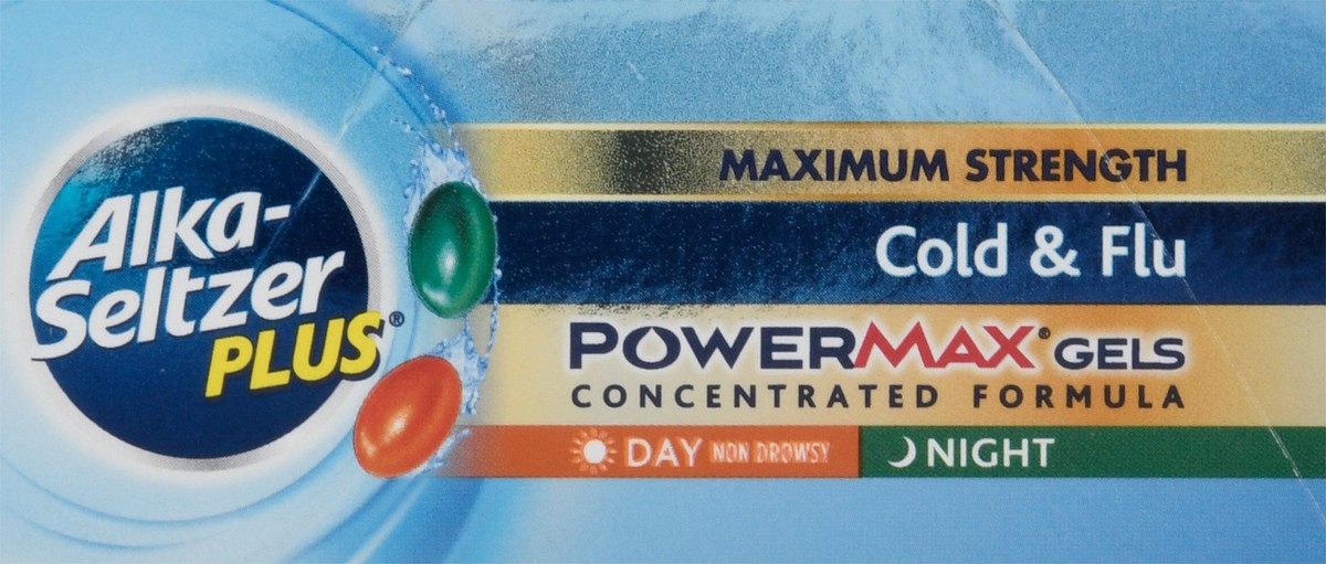 slide 9 of 9, Alka-Seltzer Plus Day & Night Non-Drowsy Cold & Flu Powermax Liquid Gels Concentrated Formula, 24 ct
