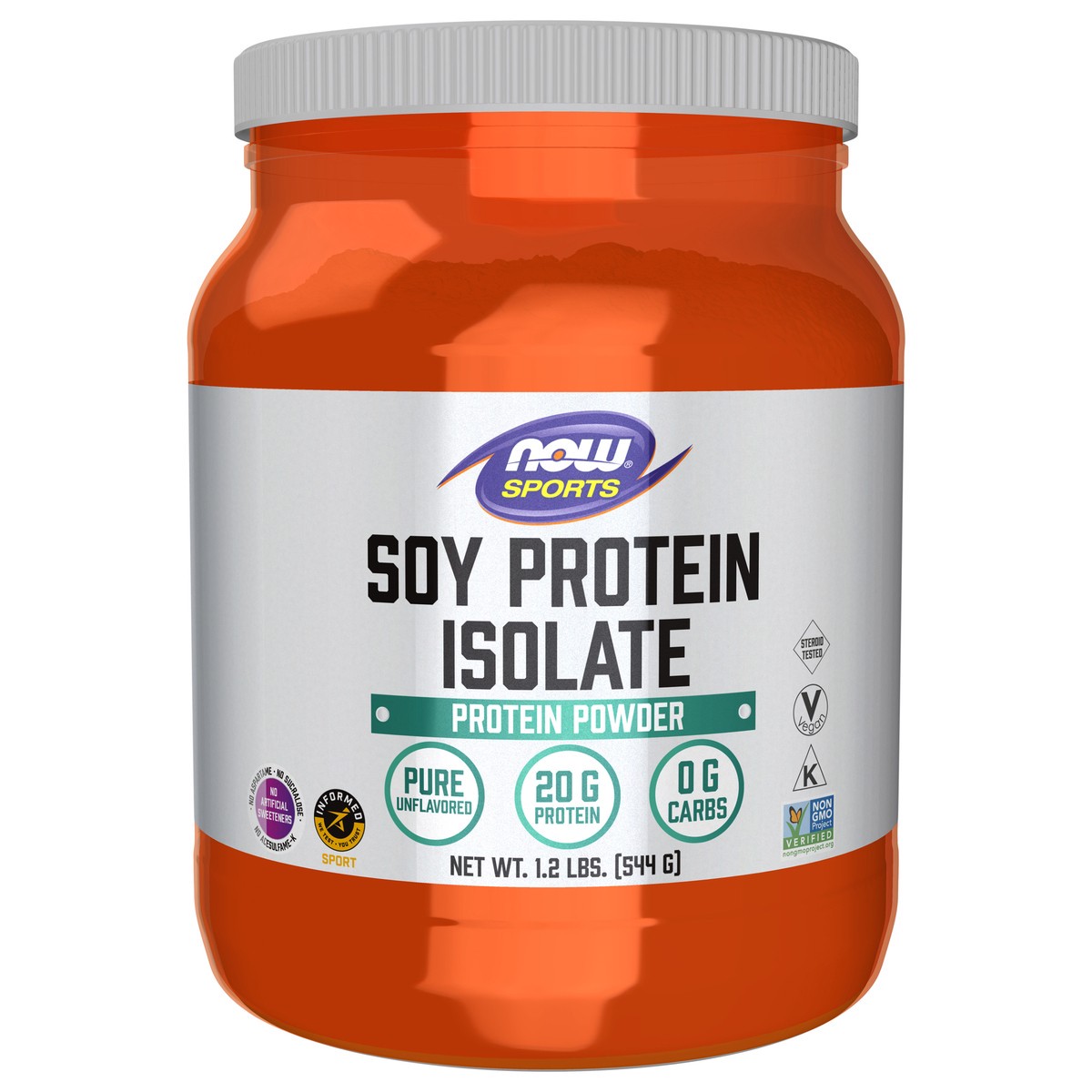 slide 1 of 5, NOW Soy Protein Isolate, Unflavored Powder - 1.2 lbs., 1.2 lb