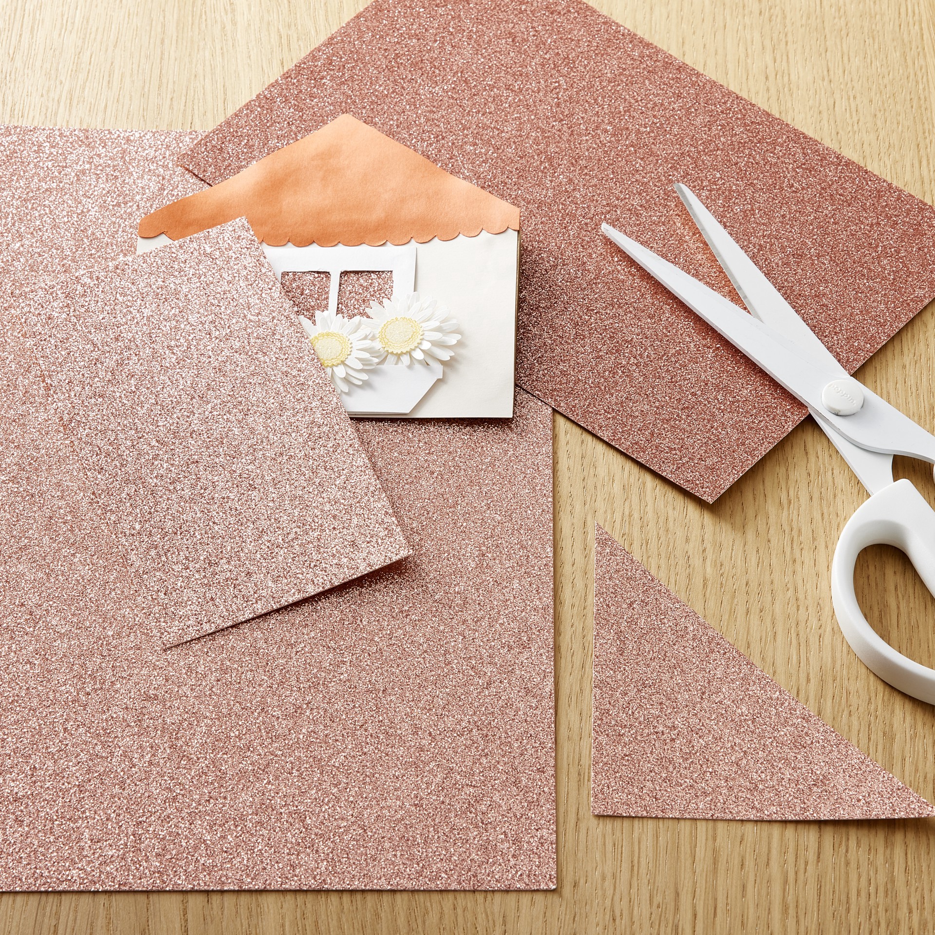 slide 3 of 3, Rose Gold Glitter Cardstock Paper By Recollections, 8.5" X 11", 8.5 in x 11 in