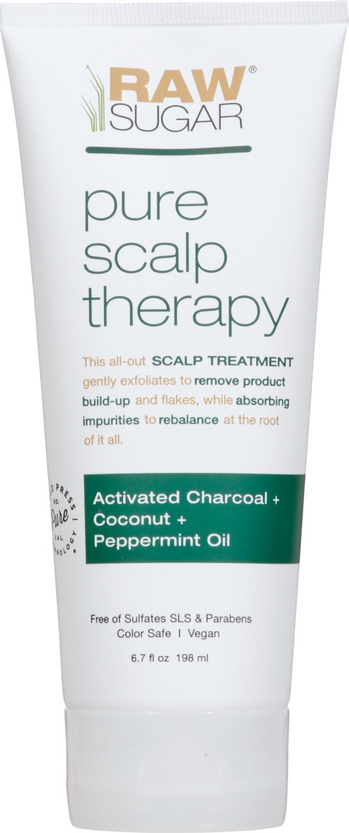 slide 2 of 12, Raw Sugar Activated Charcoal + Coconut + Peppermint Oil Pure Scalp Therapy 6.7 fl oz, 6.7 fl oz