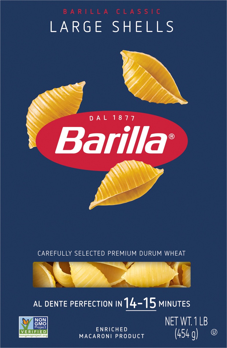 slide 8 of 9, Barilla Large Shell Pasta, 16 oz