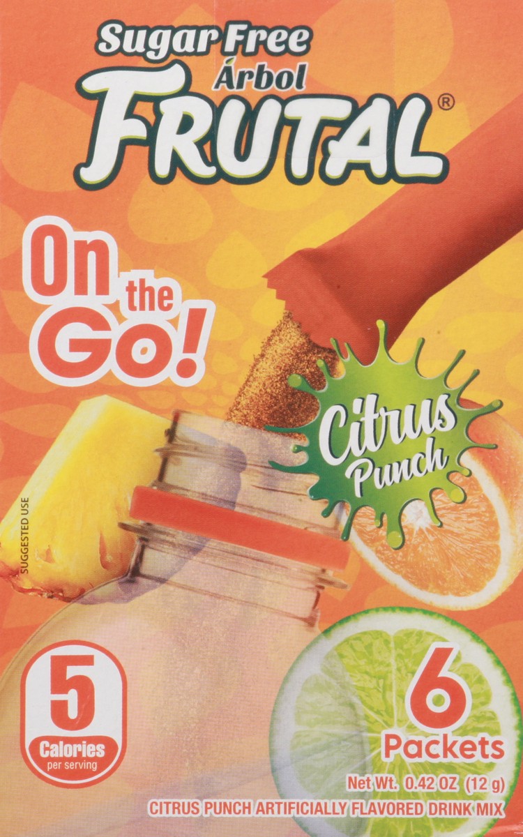 slide 10 of 13, Frutal Arbol On the Go! Sugar Free Citrus Punch Drink Mix - 6 ct, 6 ct