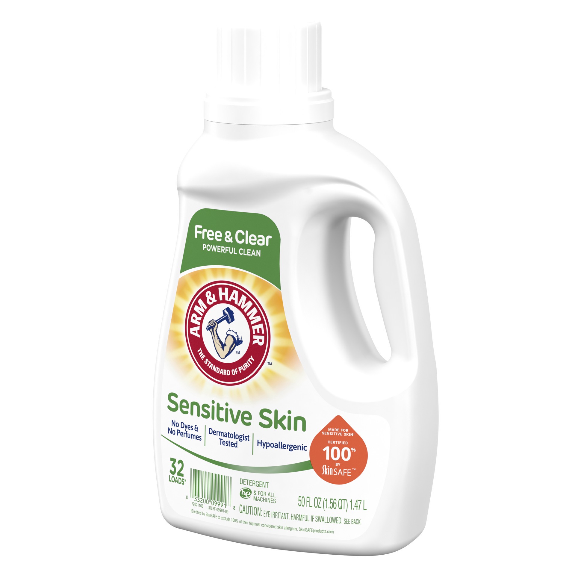 slide 5 of 5, Arm & Hammer Sensitive Skin Free Clear, 32 Loads Liquid Laundry Detergent, 50 Fl oz, 50 fl oz