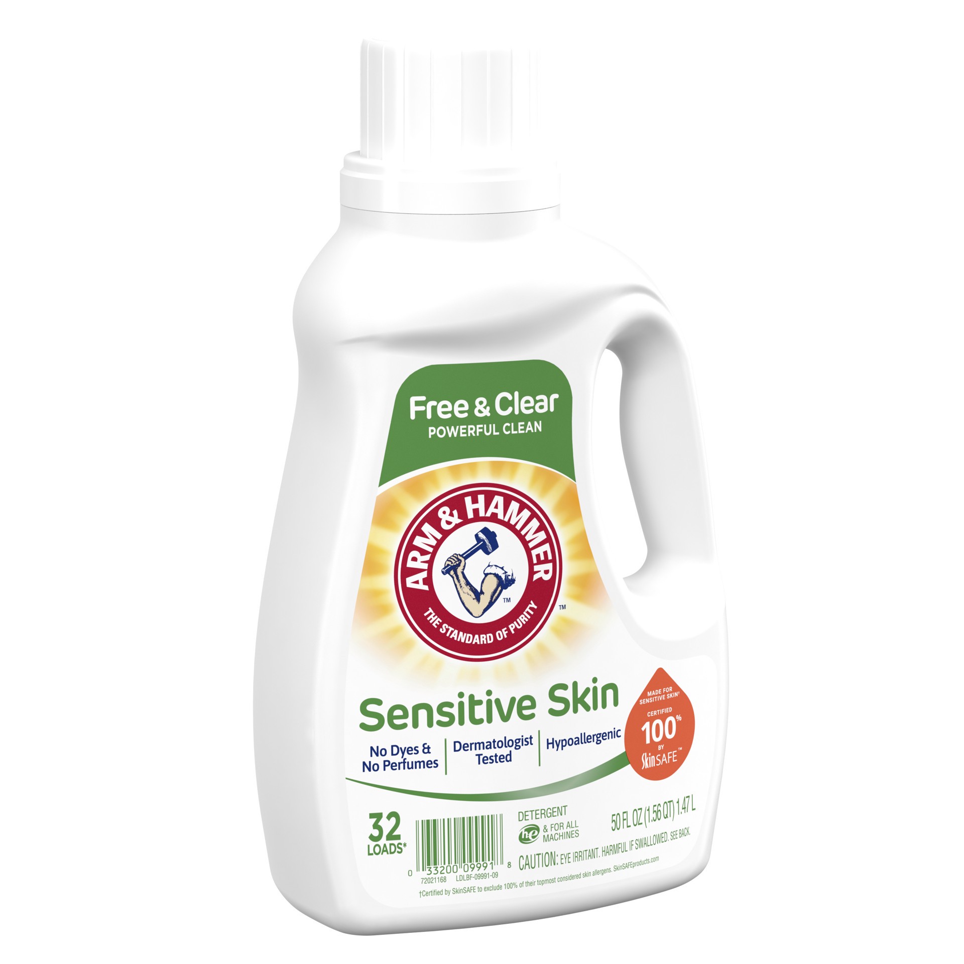 slide 3 of 5, Arm & Hammer Sensitive Skin Free Clear, 32 Loads Liquid Laundry Detergent, 50 Fl oz, 50 fl oz