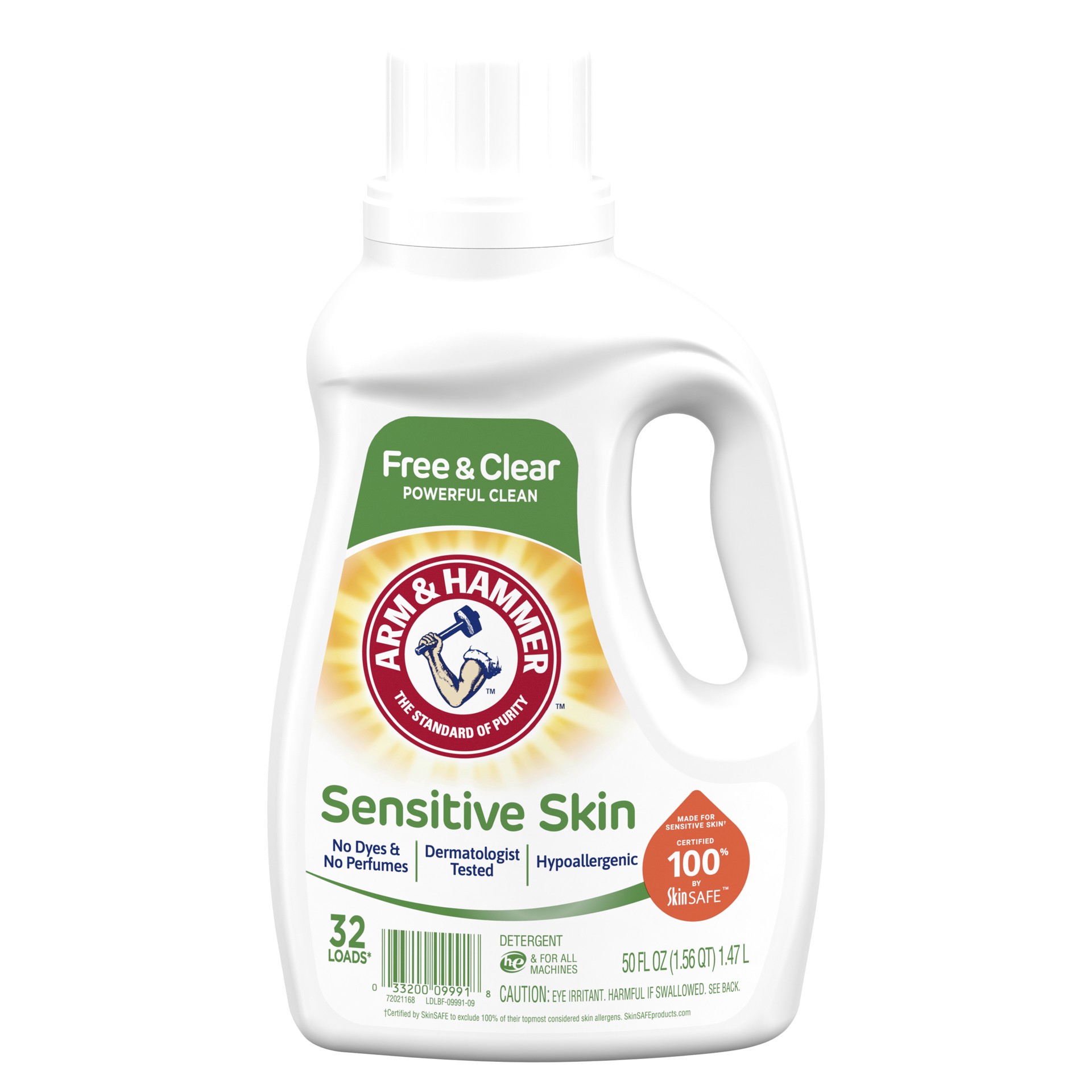 slide 1 of 5, Arm & Hammer Sensitive Skin Free Clear, 32 Loads Liquid Laundry Detergent, 50 Fl oz, 50 fl oz