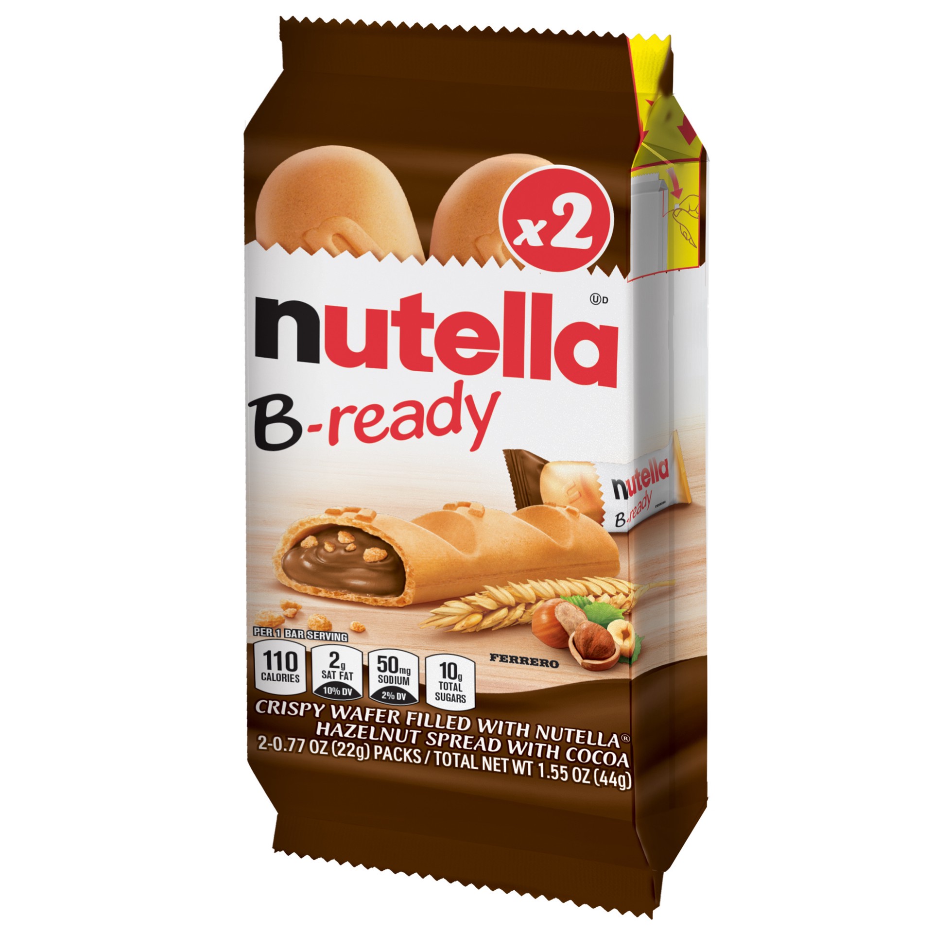 slide 6 of 10, Nutella B-Ready Crispy Wafer 2 ea, 2 ct