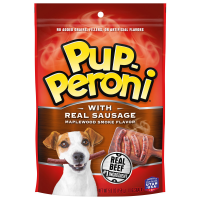 slide 19 of 19, Pup-Peroni With Real Sausage Maplewood Smoke Flavor Dog Treats, 5.6oz Bag, 5.6 oz