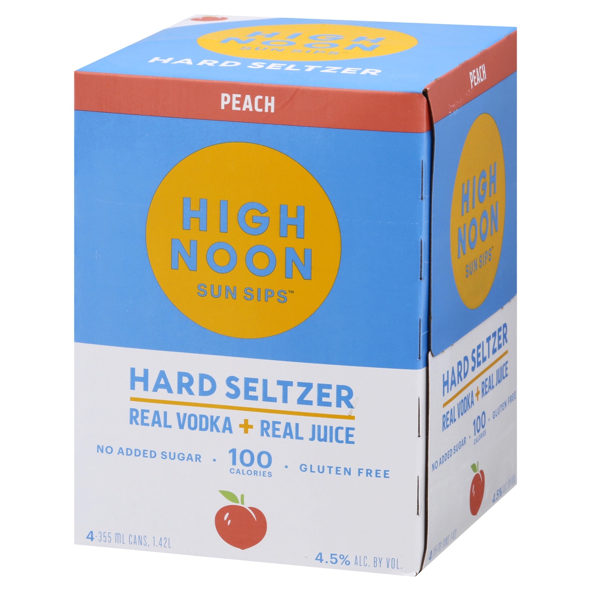 slide 3 of 9, High Noon Peach Seltzer, 4 ct; 355 ml