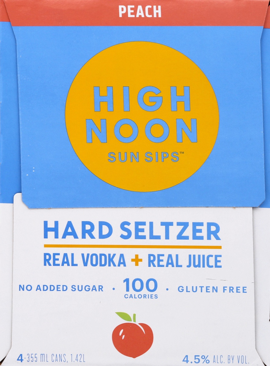 slide 6 of 9, High Noon Peach Seltzer, 4 ct; 355 ml