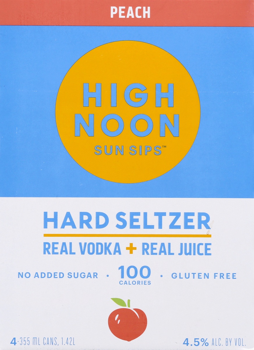 slide 8 of 9, High Noon Peach Seltzer, 4 ct; 355 ml