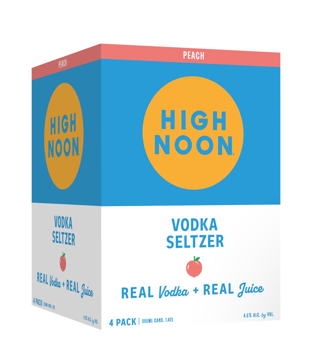 slide 1 of 3, High Noon Sun Sips Peach Vodka Hard Seltzer, 4 ct355 ml