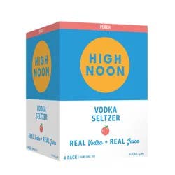 High Noon Peach Vodka Hard Seltzer 355ml Can 4 Pack