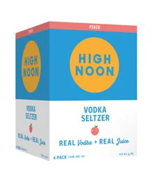 High Noon Peach Vodka Hard Seltzer 355ml Can 4pk
