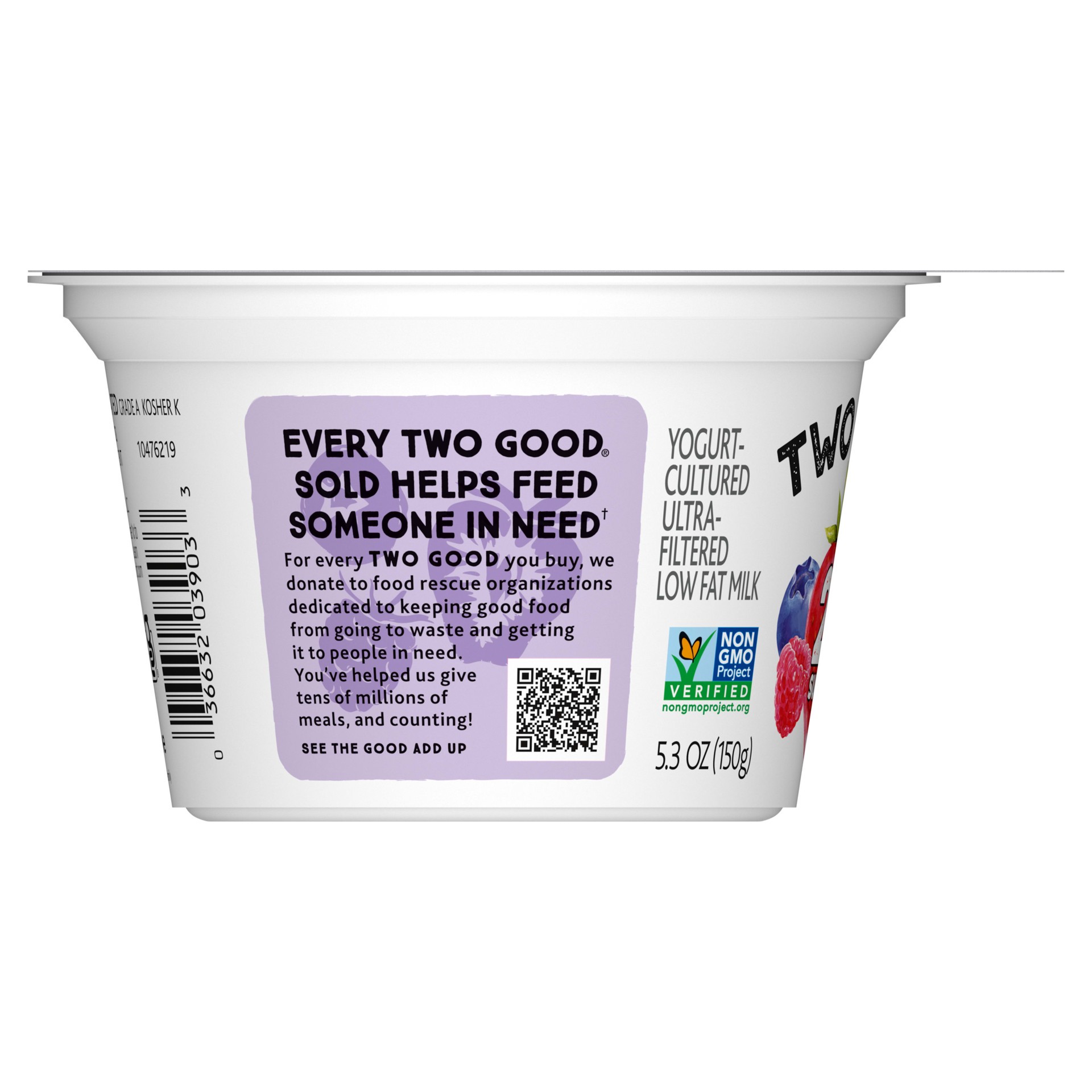 slide 2 of 5, Too Good & Co. Mixed Berry Flavored Lower Sugar, Low Fat Greek Yogurt Cultured Product, Gluten Free, Keto Friendly Healthy Snacks, 5.3 OZ Cup, 5.3 oz