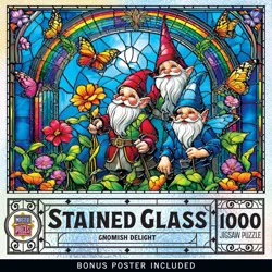 Masterpieces Stained Glass Gnomish Delight Jigsaw Puzzle, 1000 pc