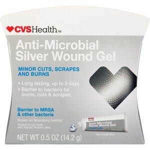 slide 1 of 1, CVS Health Anti-Microbial Silver Wound Gel, Non-Staining, 0.5 Oz, 0.5 oz