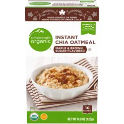 Simple Truth Organic Instant Chia Oatmeal Maple & Brown Sugar