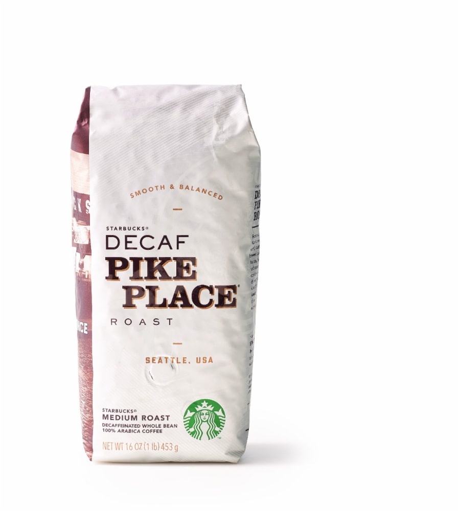 slide 1 of 4, Starbucks Decaf Pike Place Medium Roast Decaffeinated Whole Bean Coffee - 16 oz, 16 oz