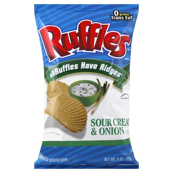 slide 1 of 1, Ruffles Chips Sour Cream & Onion, 9 oz