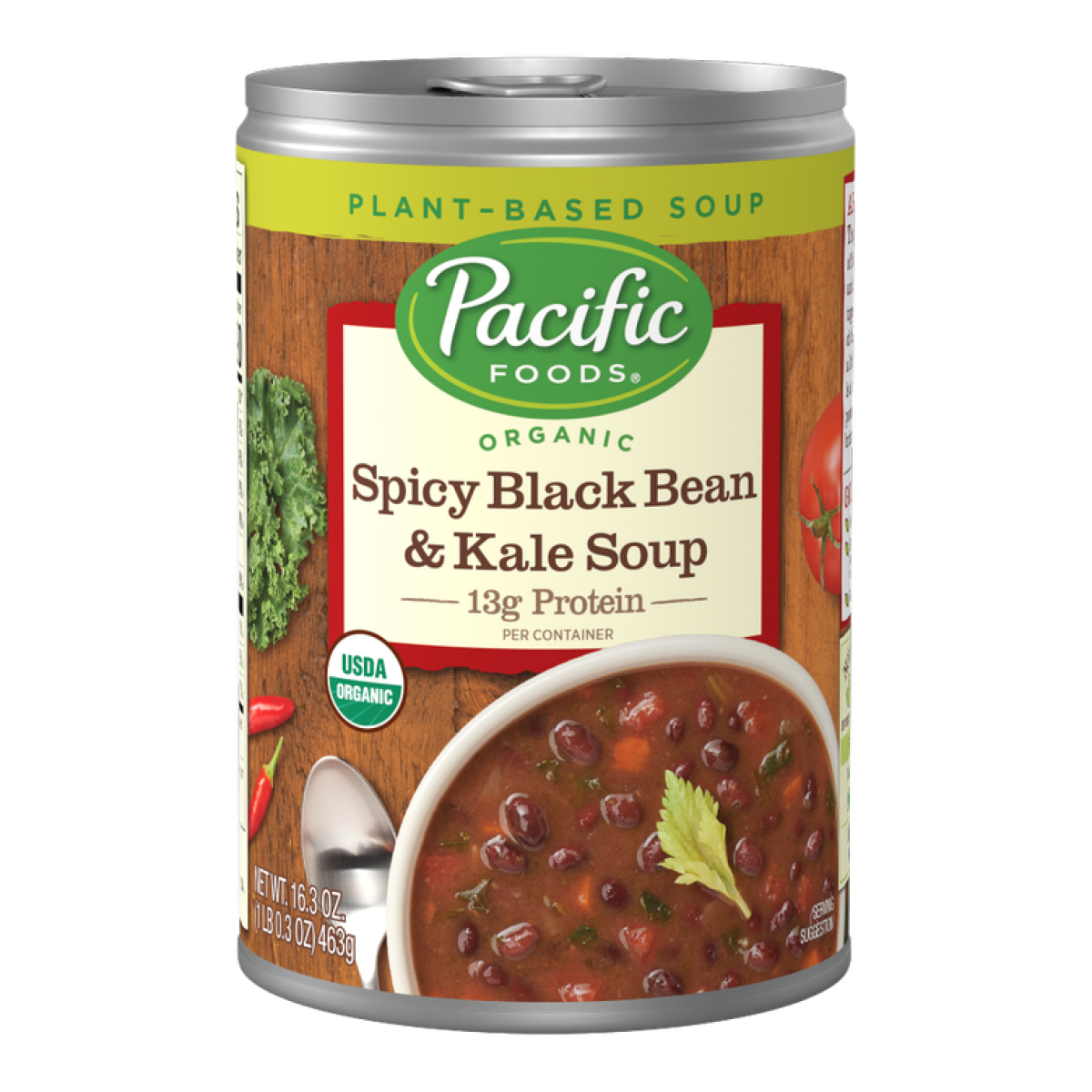 slide 1 of 1, Pacific Foods Organic Spicy Black Bean & Kale Soup, 16.3 oz
