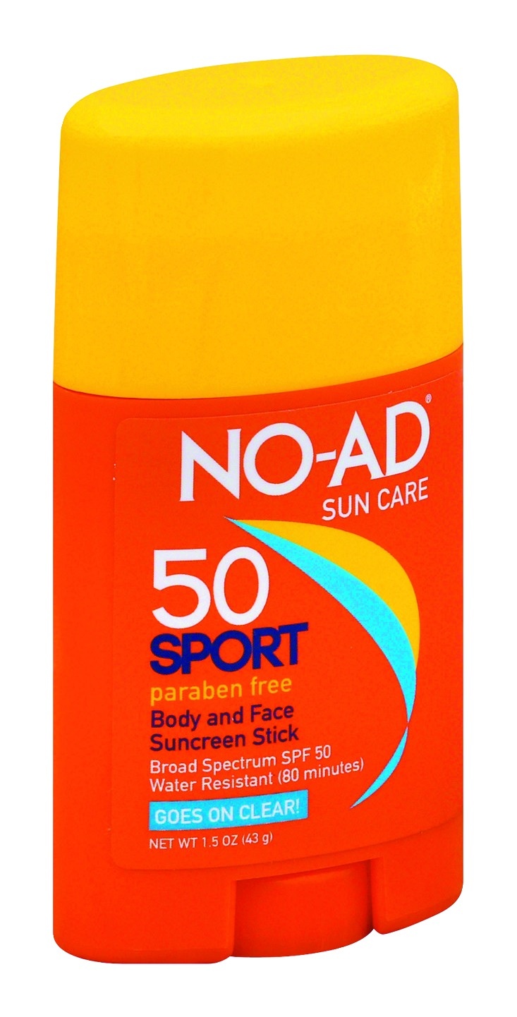 slide 1 of 1, NO-AD Sport Body and Face Sunscreen Stick SPF 50, 1.5 oz