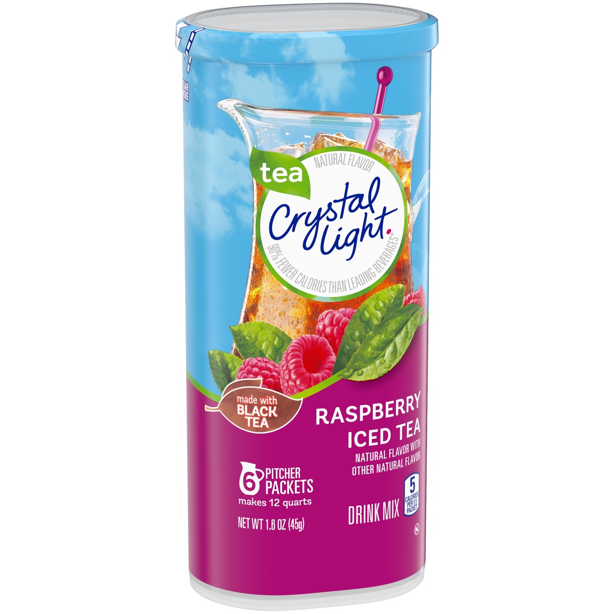 slide 2 of 11, Crystal Light Raspberry Iced Tea Naturally Flavored Powdered Drink Mix Pitcher, 6 ct