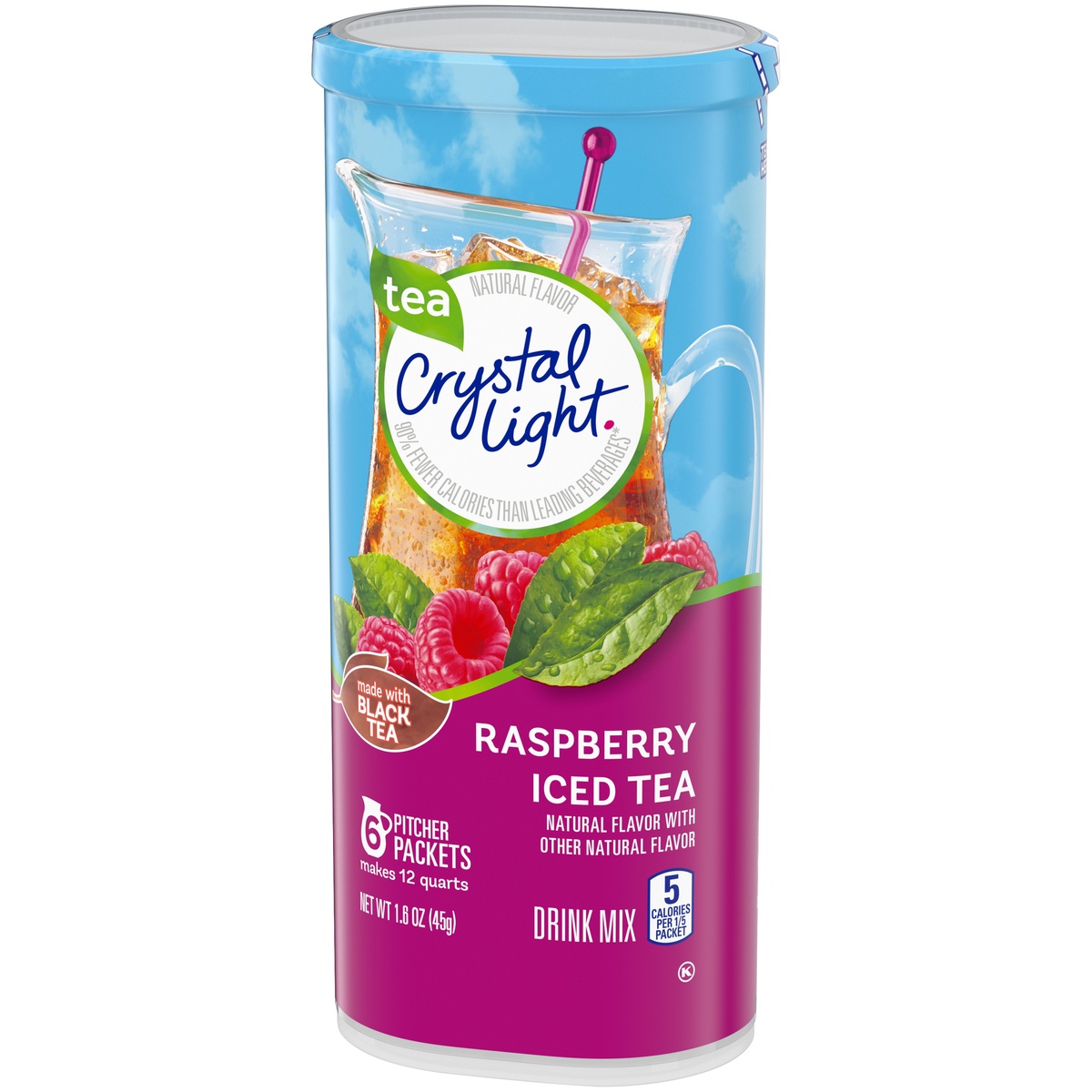 slide 3 of 11, Crystal Light Raspberry Iced Tea Naturally Flavored Powdered Drink Mix Pitcher, 6 ct