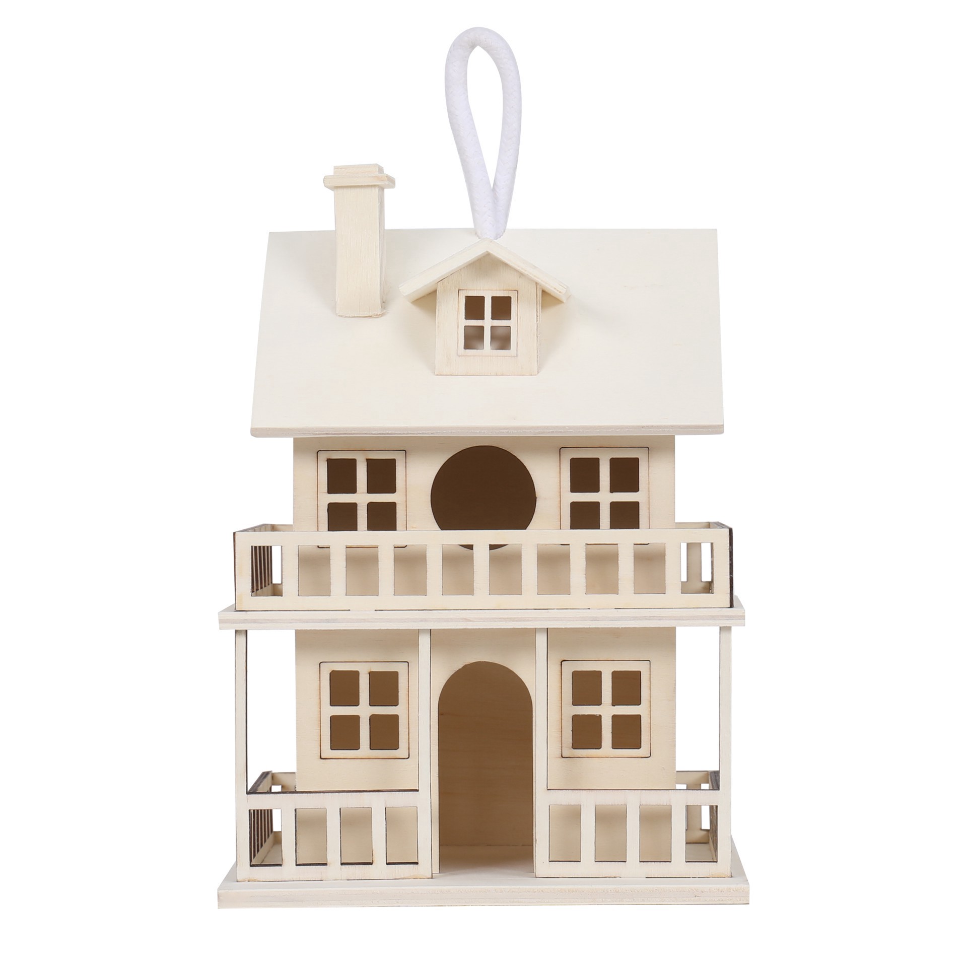 slide 2 of 4, 9" Wood 2-Story Birdhouse By Make Market, 6.38 in x 5.1 in x 9 in