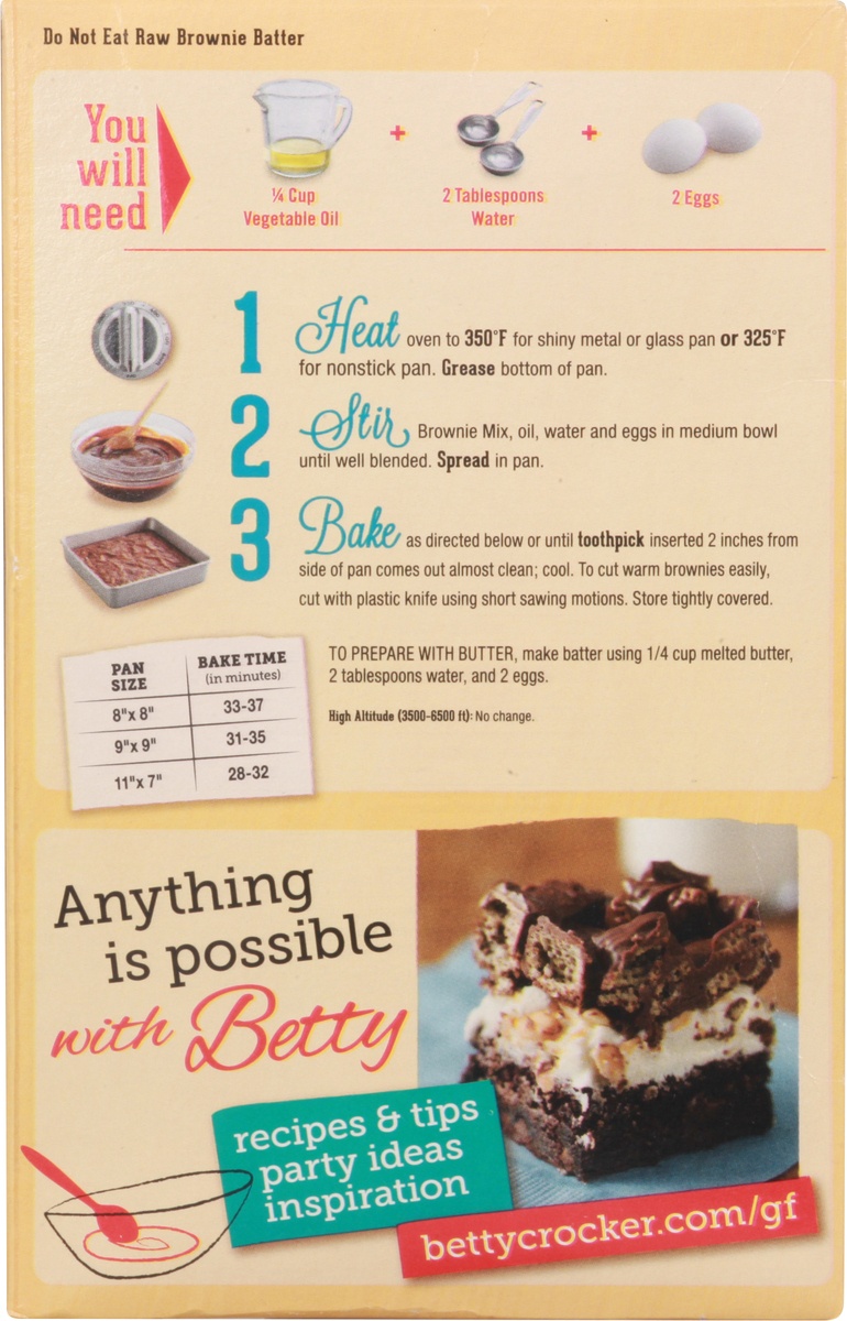 slide 9 of 10, Betty Crocker Gluten Free Chocolate Brownie Mix, 16 oz, 16 oz
