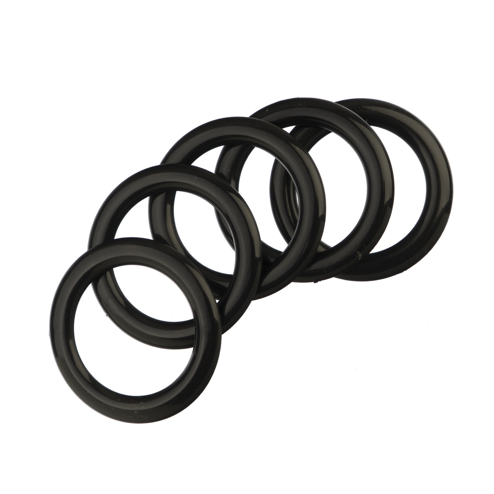 slide 4 of 4, 2" Black Plastic Cabone Rings, 5ct. By Loops & Threads, 5 ct