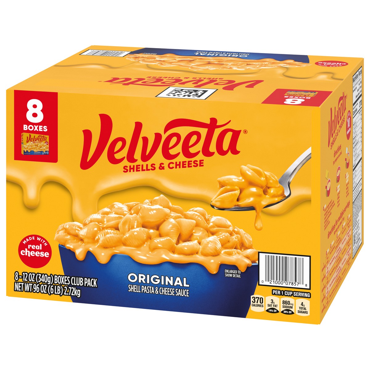 slide 4 of 9, Velveeta Shells & Cheese Original Shell Pasta & Cheese Sauce Meal, 8 ct Pack, 12 oz Boxes, 8 ct