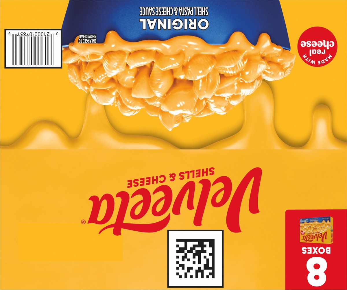 slide 9 of 9, Velveeta Shells & Cheese Original Shell Pasta & Cheese Sauce Meal, 8 ct Pack, 12 oz Boxes, 8 ct