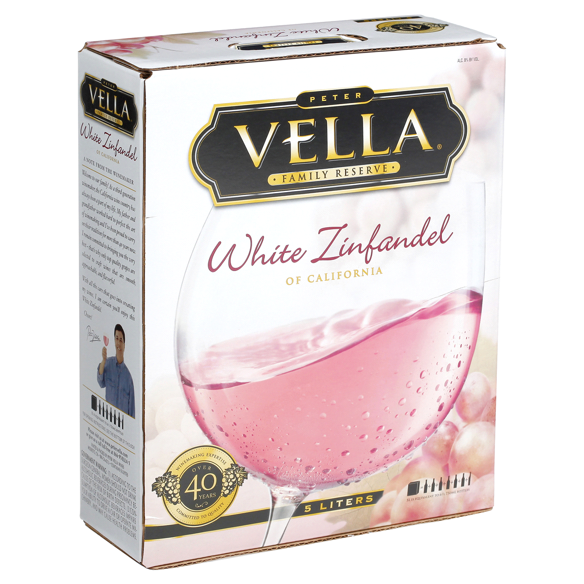 slide 5 of 7, Peter Vella White Zinfandel Wine, 5 liter